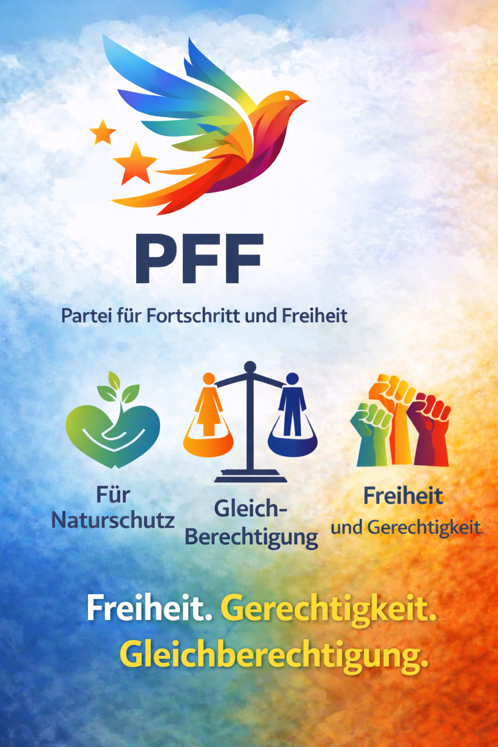 Wahlplakat der Partei für Fortschritt und Freiheit